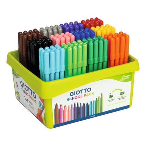 Pennarelli GIOTTO Turbo Color punta fine 2,8 mm assortiti Schoolpack da 144  - 523800