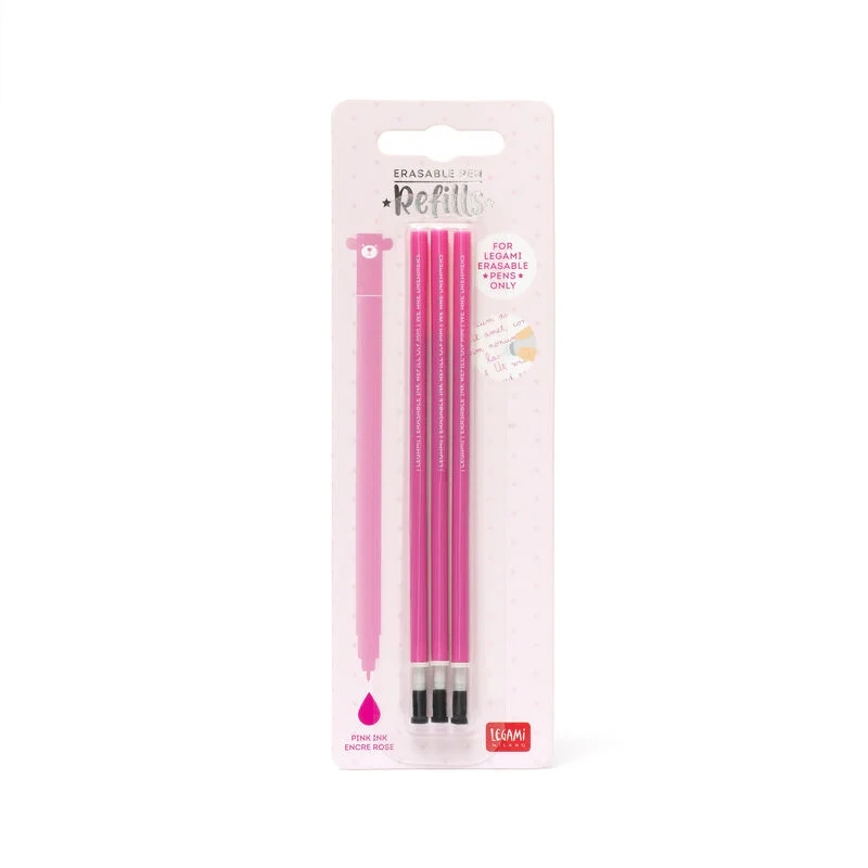 Refill penne cancellabili 3 pezzi - Pink - Legami - Cartoleria e